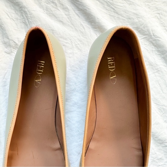 Red Valentino Mint Tan Patent Leather Flats Frayed Bow Detail Loafer Luxury 7 - Picture 3 of 7